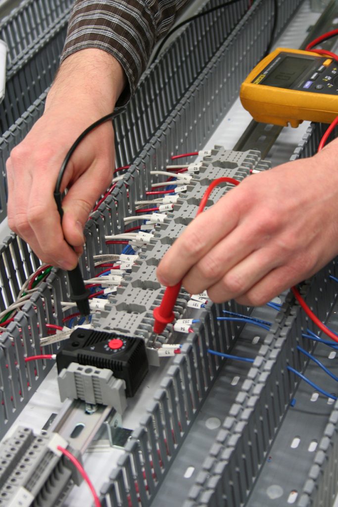 Testing a control panel with meter